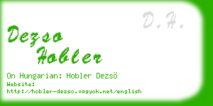 dezso hobler business card